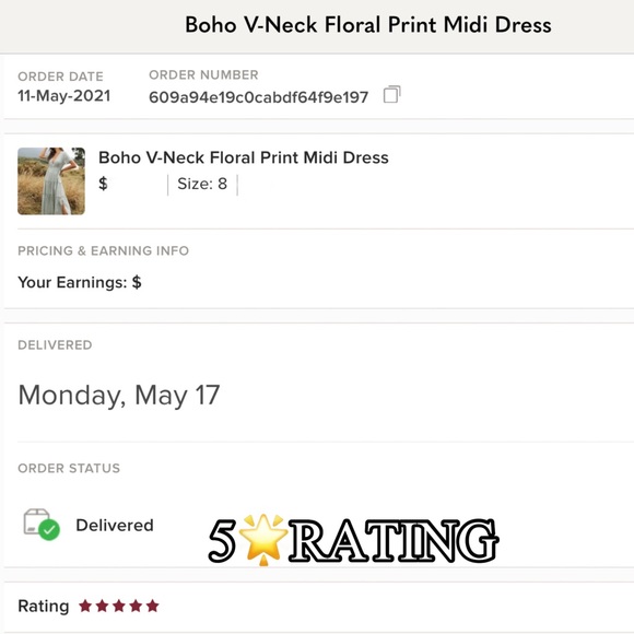 Boho V-Neck Floral Print Midi Dress - Picture 4 of 8